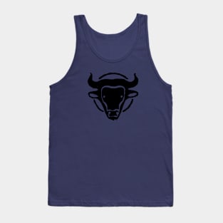 Stylized head of the Minotaur  in black ink Tank Top